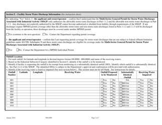 Form NOI-SWI Notice of Intent (Noi) Form Multi-Sector General Permit for Storm Water Discharges Associated With Industrial Activity (Msgp) - Montana, Page 3