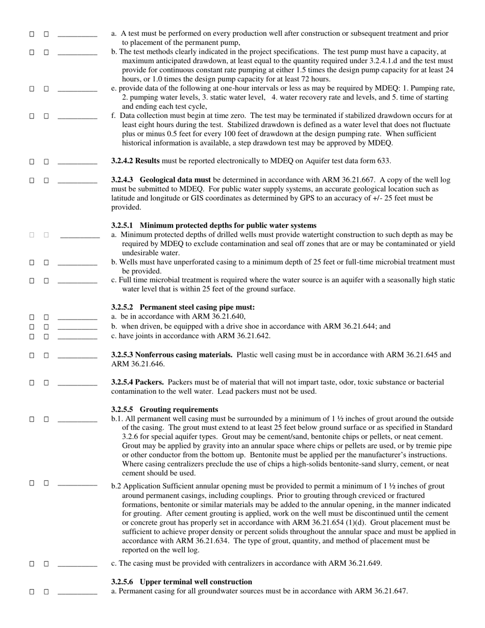 New Noncommunity Water Supply Well Expedited Review Checklist - Montana, Page 6