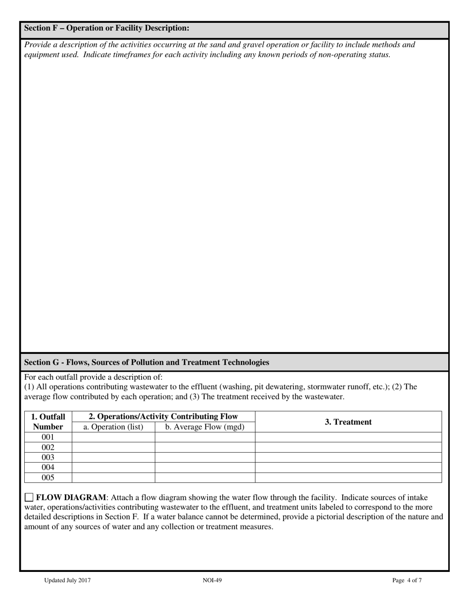 Form NOI-49 Notice of Intent (Noi) General Permit for Sand and Gravel Operations - Montana, Page 4