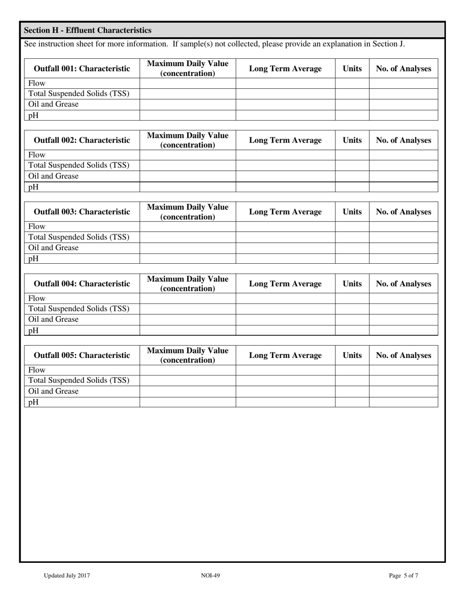 Form NOI-49 Notice of Intent (Noi) General Permit for Sand and Gravel Operations - Montana, Page 5
