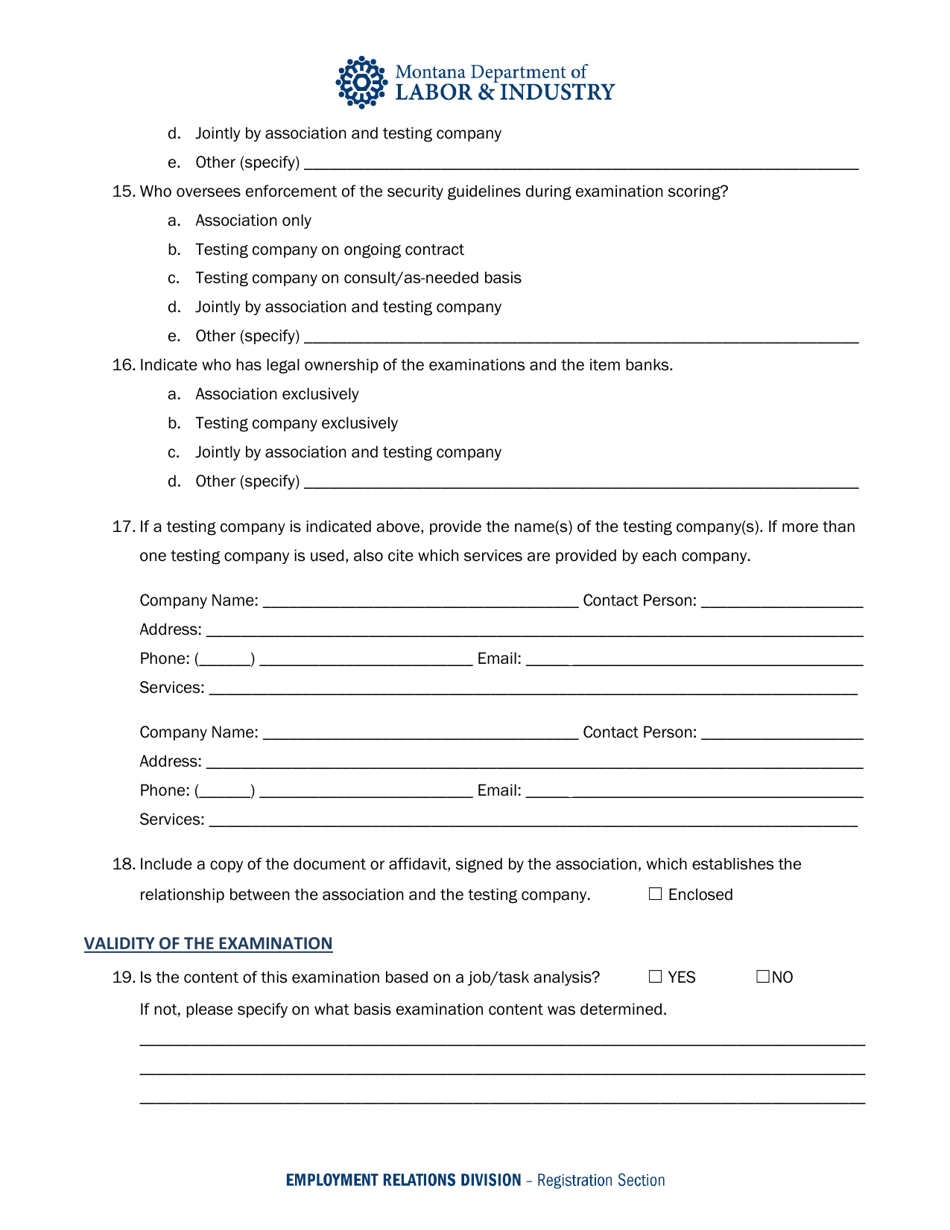 Home Inspector Examination Evaluation Questionnaire - Montana, Page 4