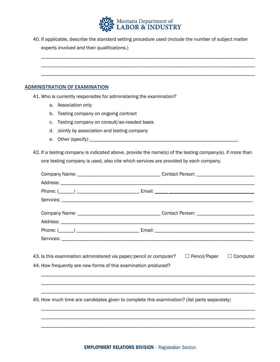 Home Inspector Examination Evaluation Questionnaire - Montana, Page 8