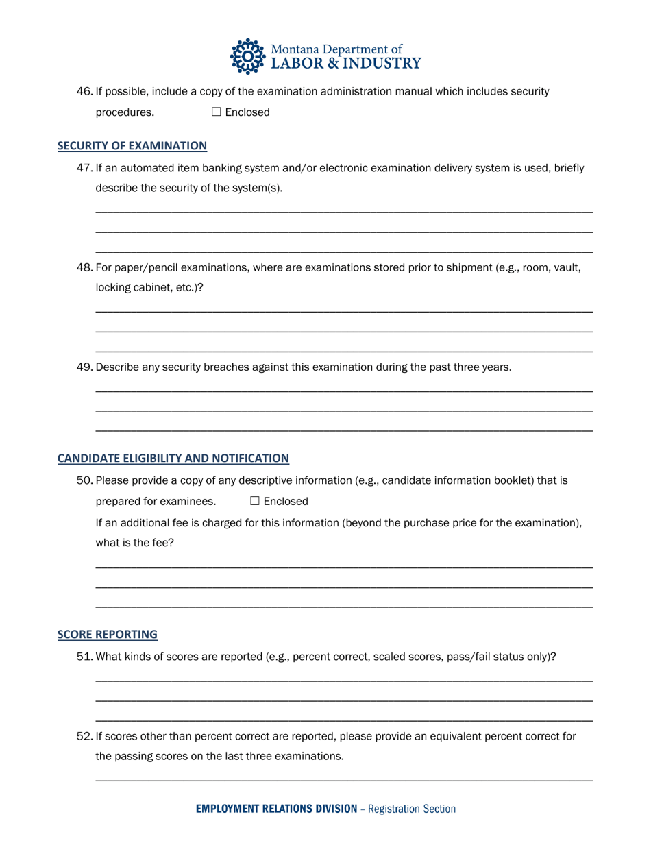 Home Inspector Examination Evaluation Questionnaire - Montana, Page 9
