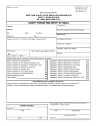 Document preview: Form 2 Sundry Notices and Report of Wells - Montana