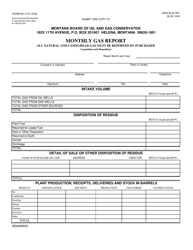 Form 10 Page 1 &quot;Monthly Gas Report&quot; - Montana