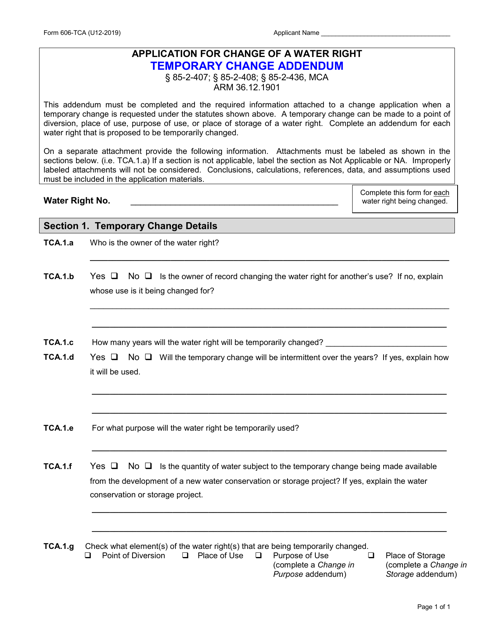 Form 606-TCA  Printable Pdf