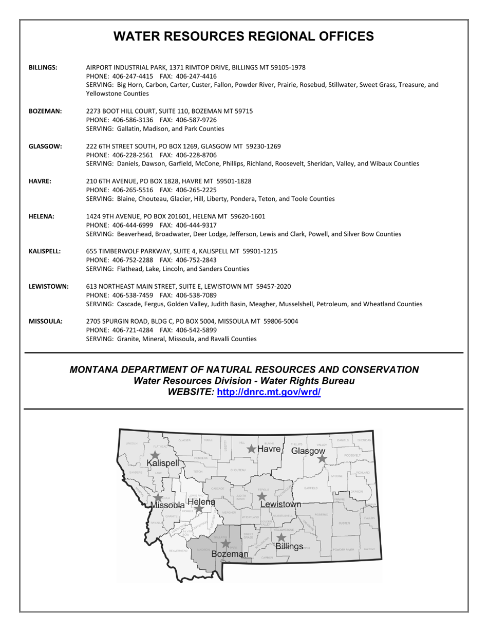 Instructions for Form 618 Notice of Completion of Change of Appropriation Water Right - Montana, Page 4