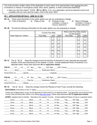 Form 606 IR Irrigation Application for Change of Appropriation Water Right - Montana, Page 2