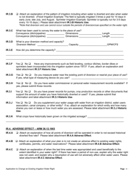 Form 606 IR Irrigation Application for Change of Appropriation Water Right - Montana, Page 4