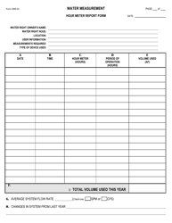 Document preview: Form WM-03 Hour Meter Report Form - Montana