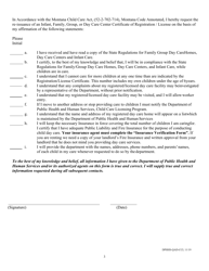 Change of Director / Facility Name / Address / Ages for Registration / License Certificate Infant, Family, Group, and Center Day Care Facility - Montana, Page 3