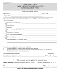 Form DPHHS-QAD/CCL-120 &quot;Non-ingestible Over the Counter Medication Authorization Form&quot; - Montana