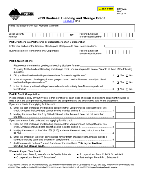 Form BBSC 2019 Printable Pdf