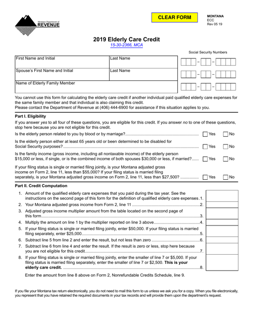 Form ECC 2019 Printable Pdf