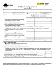 Form ENRG-A Geothermal System Credit - Montana