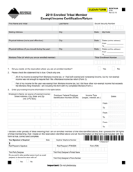 Form ETM Enrolled Tribal Member Exempt Income Certification/Return - Montana