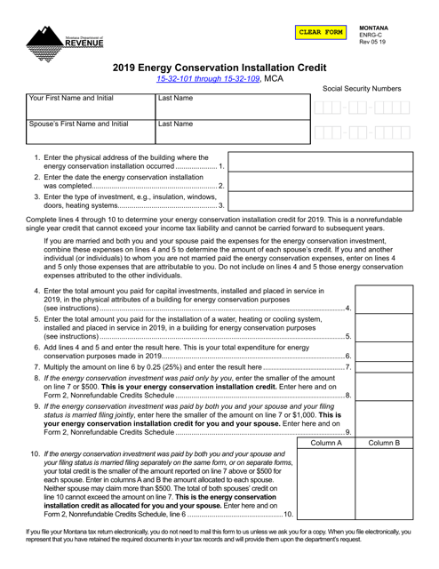 Form ENRG-C 2019 Printable Pdf