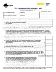 Form ENRG-C Energy Conservation Installation Credit - Montana