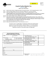 Document preview: Form HUF Hospital Facility Utilization Fee - Montana