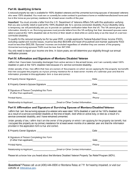 Montana Disabled Veteran (Mdv) Property Tax Relief Application - Montana, Page 2