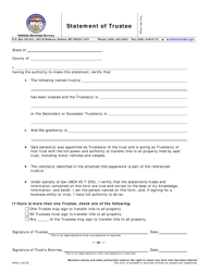 Form MV40 &quot;Statement of Trustee&quot; - Montana