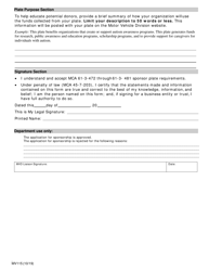 Form MV115 Non-profit 501 (C)(3) Organization Application to Sponsor a Specialty License Plate - Montana, Page 2