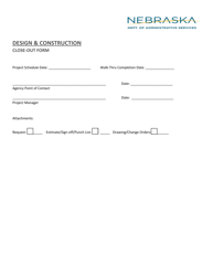 Design &amp; Construction Project Request Form - Nebraska, Page 3