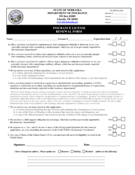 Document preview: Insurance License Renewal Form - Nebraska