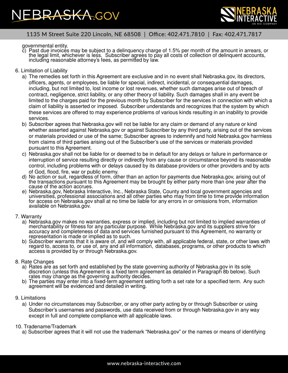Water Well Service Agreement - Nebraska, Page 4