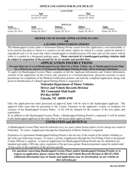 Application for Handicapped License Plates - Nebraska, Page 2
