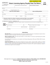 Document preview: Form 65M Music Licensing Agency Royalty Fees Tax Return - Nebraska