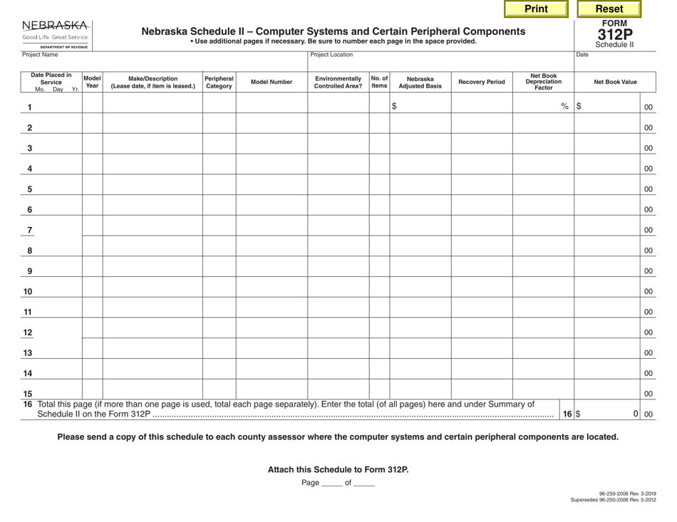 Form 312P Schedule II Download Fillable PDF or Fill Online Computer ...