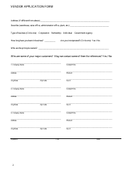 Vendor Application Form - City of Hayward, California, Page 2