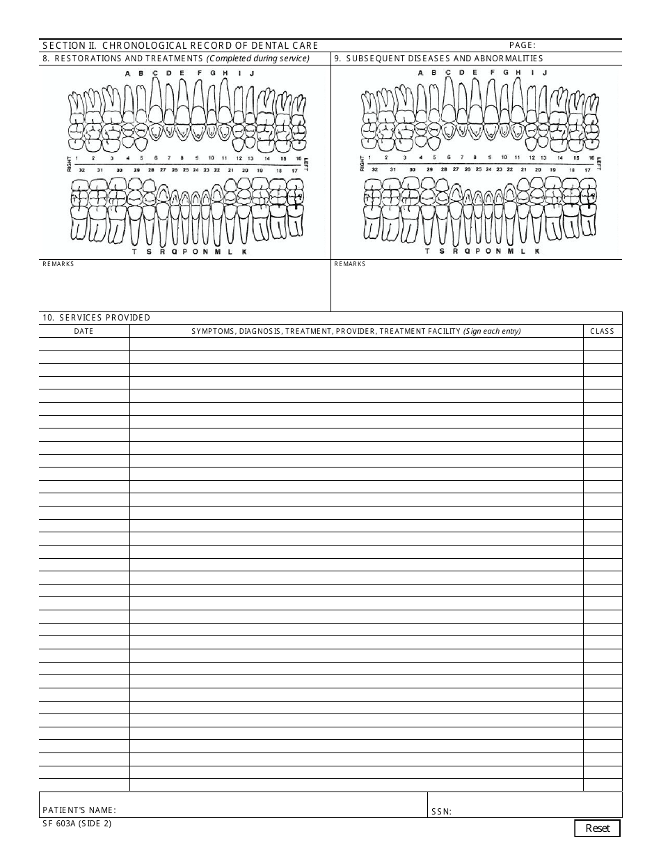 Form SF-603A - Fill Out, Sign Online and Download Fillable PDF ...