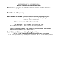 FAA Form 8610-1 Mechanic&#039;s Application for Inspection Authorization, Page 3