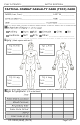 Document preview: DD Form 1380 Tactical Combat Casualty Care (Tccc) Card