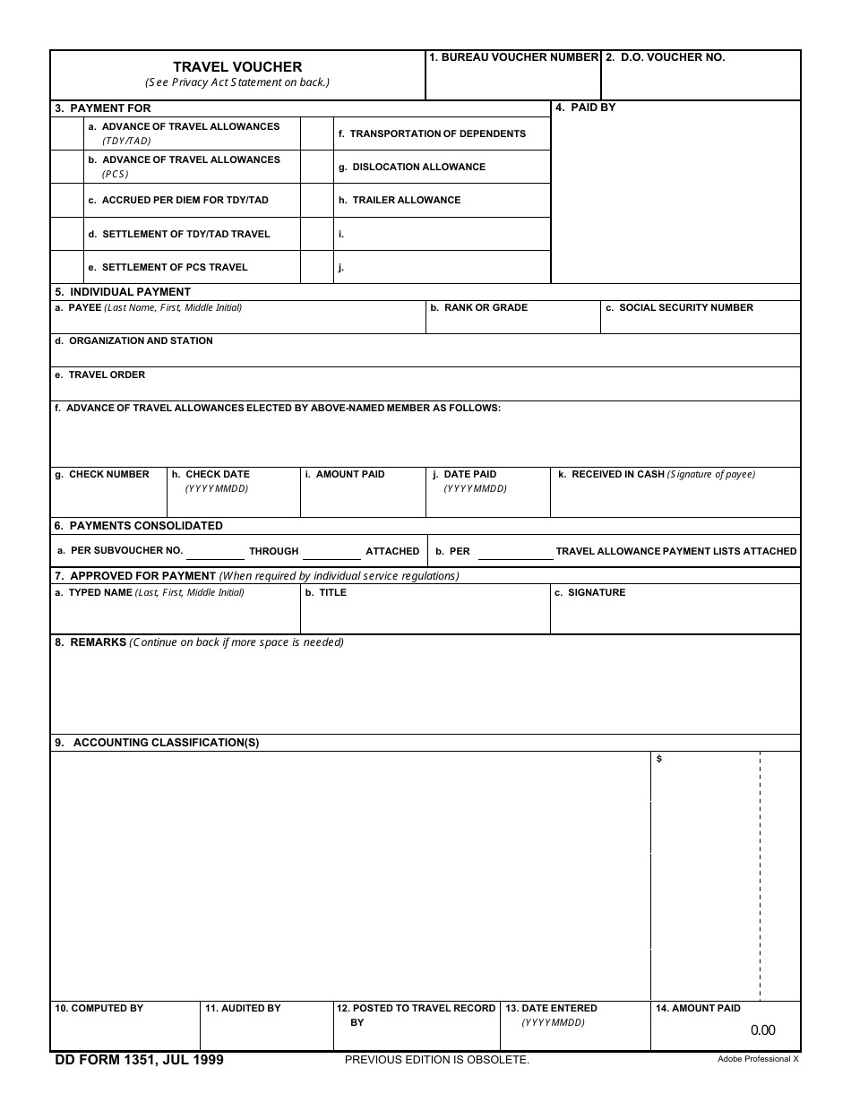 DD Form 1351 Fill Out Sign Online And Download Fillable PDF DD Form 1351 Fill Out Sign Online And Download Fillable PDF