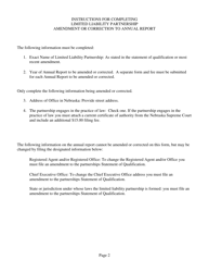 Amendment or Correction to Limited Liability Partnership Annual Report - Nebraska, Page 2
