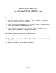 Amendment or Correction to Limited Cooperative Association Biennial Report - Nebraska, Page 2