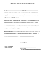 Document preview: Nebraska Civil Litigation Funding Bond - Nebraska