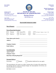 Document preview: Transcript Request Form - Nevada