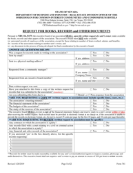 Document preview: Form 781 Request for Books, Records and Other Documents - Nevada