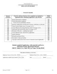 Form 613 Real Estate Post Licensing Education Application for Classroom Offerings - Nevada, Page 3
