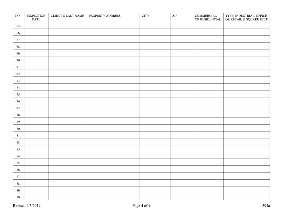 Form 594A - Fill Out, Sign Online and Download Fillable PDF, Nevada ...