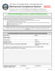 Document preview: Application for Permit to Install a Boiler or Pressure Vessel - Nevada