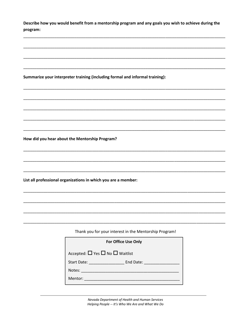 Cas Mentorship Program Application - Nevada, Page 2