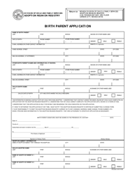 Document preview: Birth Parent Application - Nevada