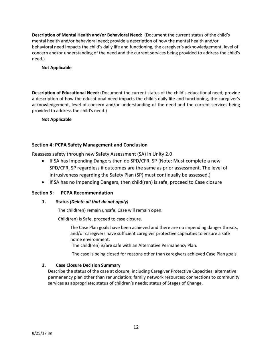 Statewide Protective Capacity Progress Assessment - Nevada, Page 12