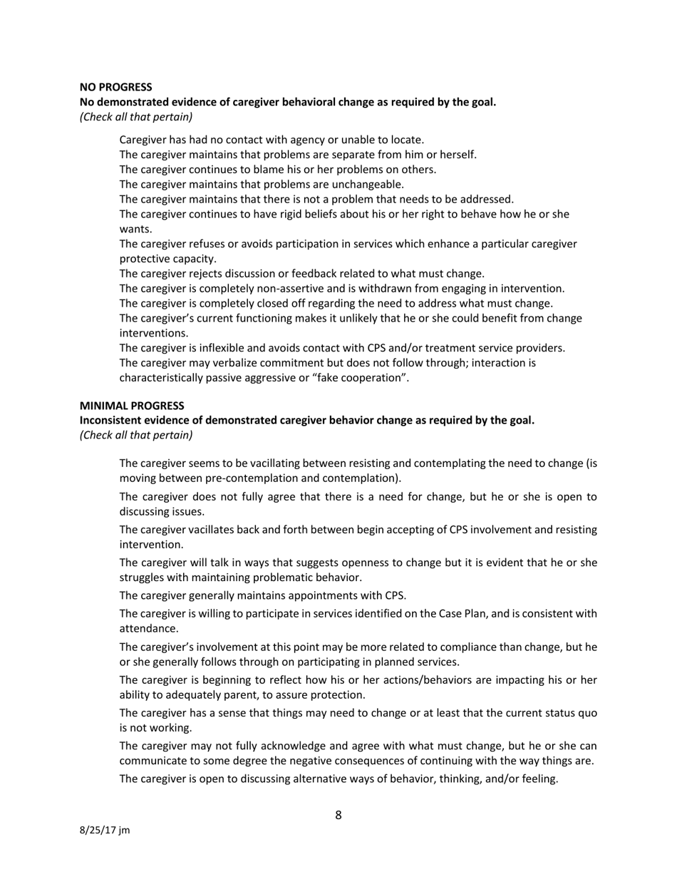 Statewide Protective Capacity Progress Assessment - Nevada, Page 8