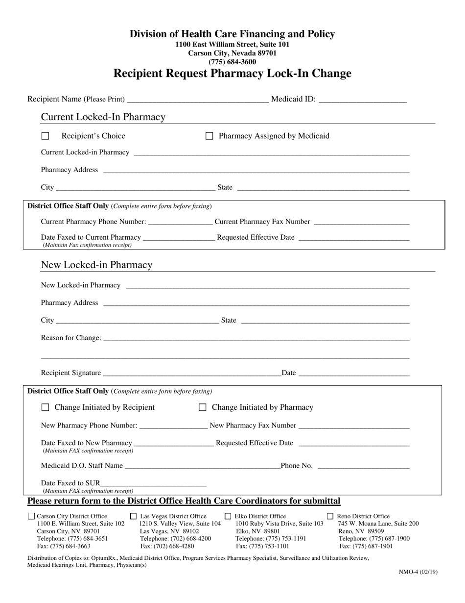 Form NMO4 Fill Out, Sign Online and Download Fillable PDF, Nevada